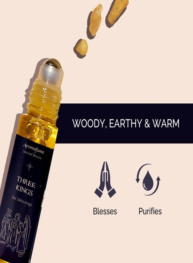 Aromafume Three Kings Resin Essential Oil Roll-On | 1 x 10ml / 0.33 fl oz by Aromafume| Ideal for Spirituality & Rituals | Made with Pure Boswellia, Serrta & Natural extracts | Non-Alcoholic, Non-Toxic & Vegan - Image 2